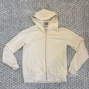Men's Jungmaven Full Zip Hoodie in Ecru, Size M